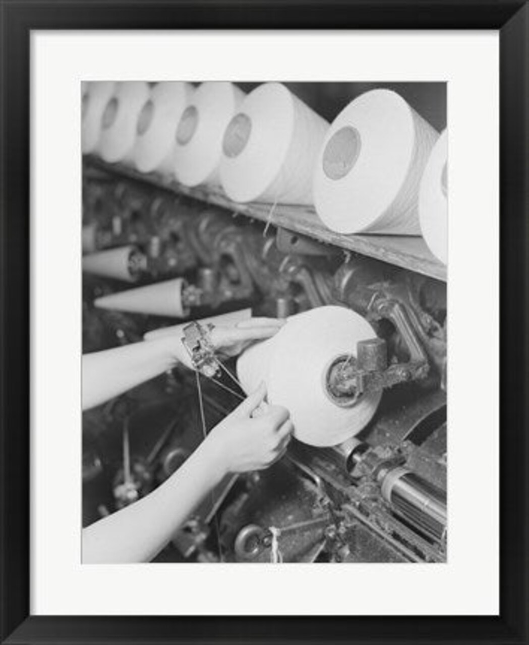 Framed Art Pickett Yarn Mill Winder Operator High Point, North Carolina Wall Decor 18x24 Artwork